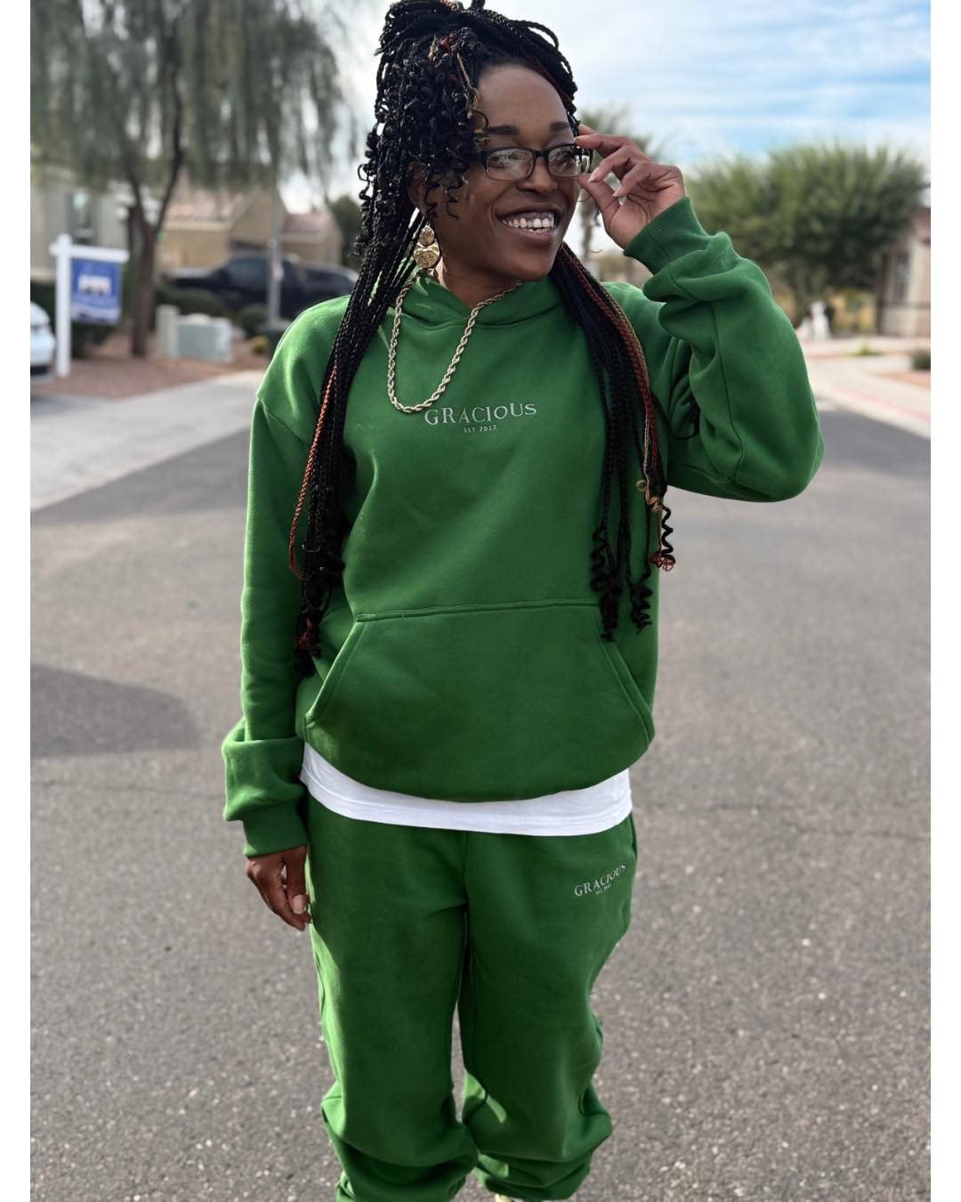 Gracious Oversized Hoodie & Jogger Set (Green)