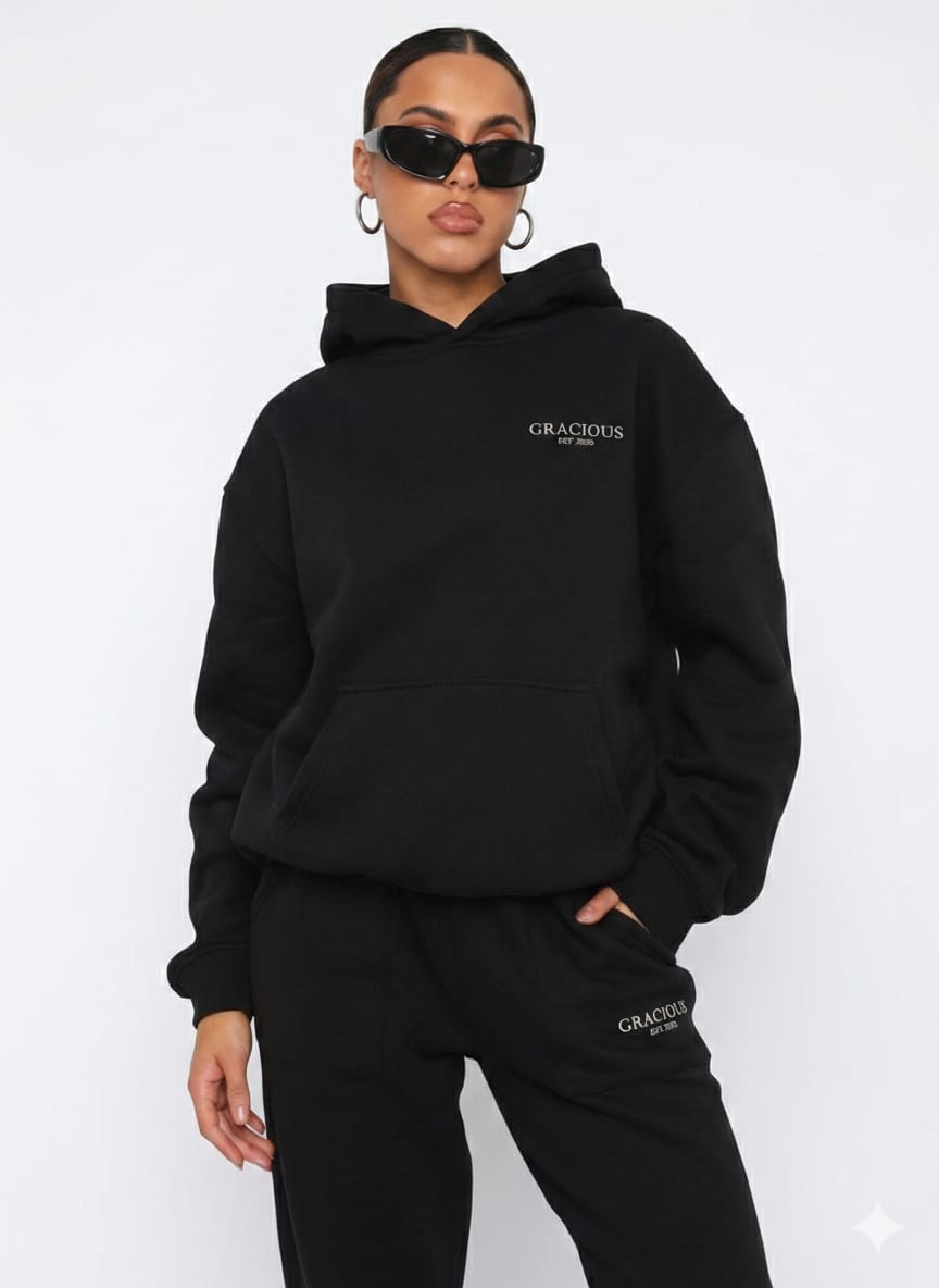 Gracious Oversized Hoodie - Black